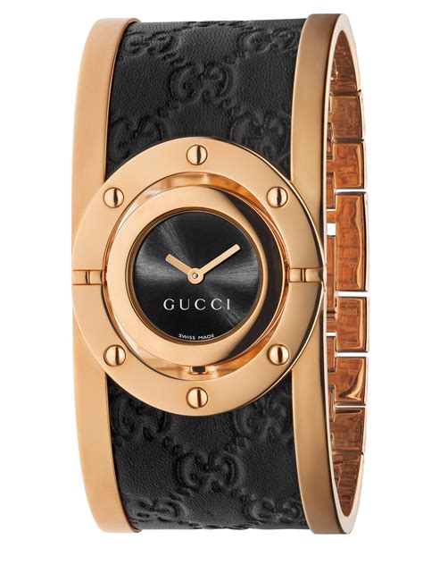 gucci leather cuff watch|gucci diamond watches ladies.